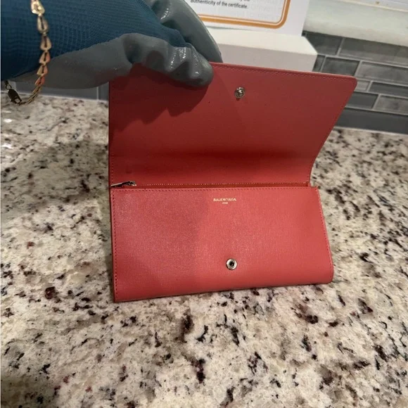 Balenciaga Pink lambskin leather Wallet with COA - Picture 7 of 11